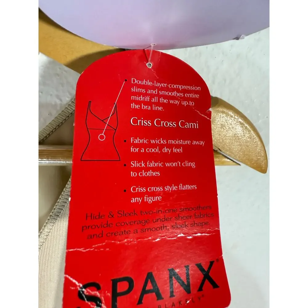 NWT Spanx Hide & Sleek Criss Cross Cami 2X Beige Tan Body Shaping Slimming Top